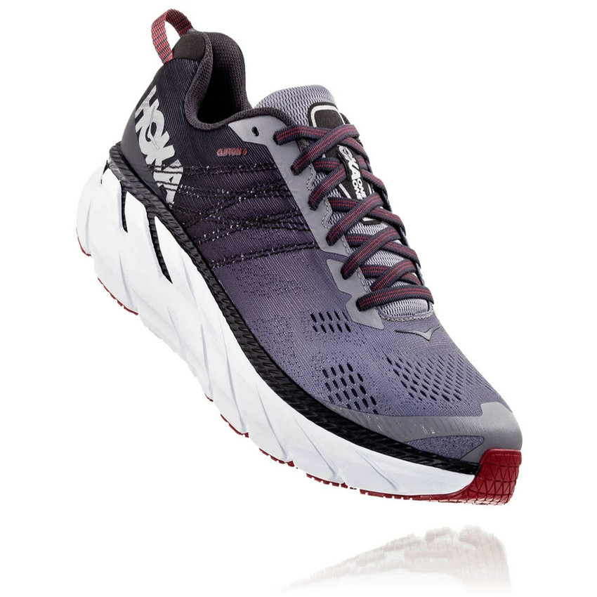 HOKA ONE ONE MEN'S CLIFTON 6 GULL / OBSIDIAN