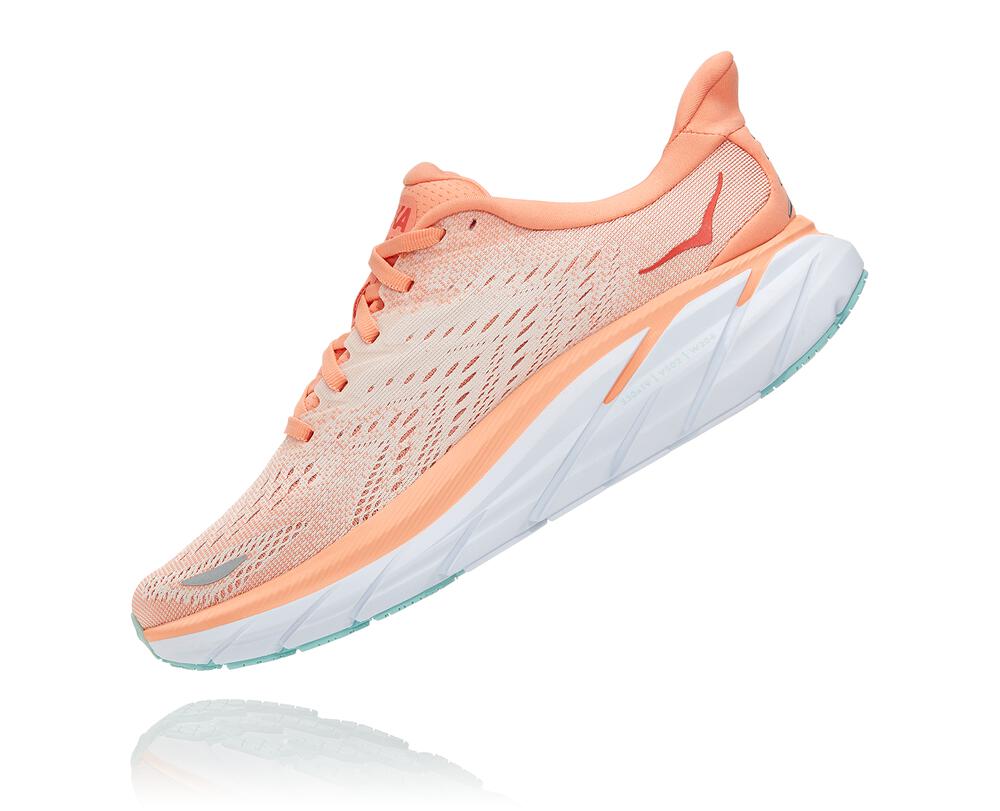 HOKA ONE ONE Clifton 8 for Men - CANTALOUPE / SILVER PEONY