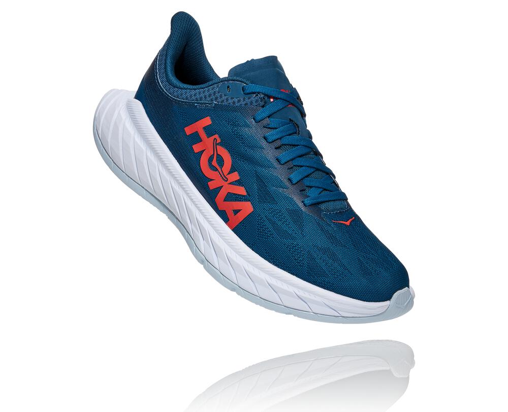 HOKA ONE ONE Carbon X 2 for Women - MOROCCAN BLUE / HOT CORAL