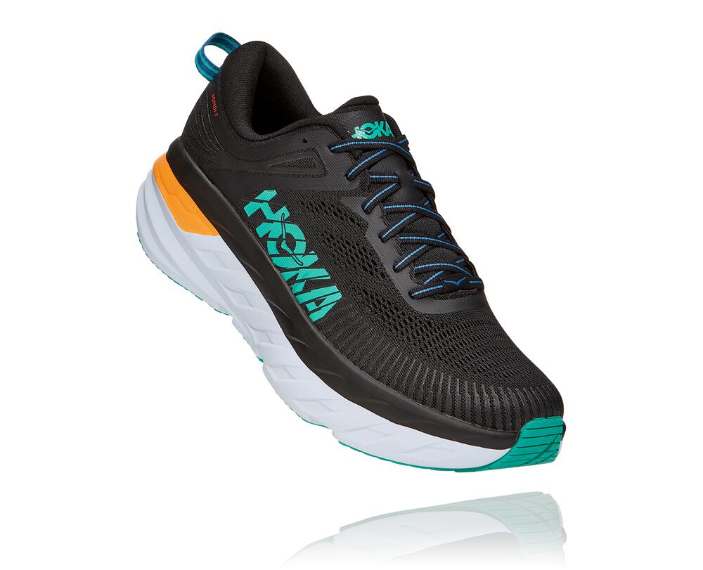 HOKA ONE ONE Bondi 7 for Men - BLACK / ATLANTIS
