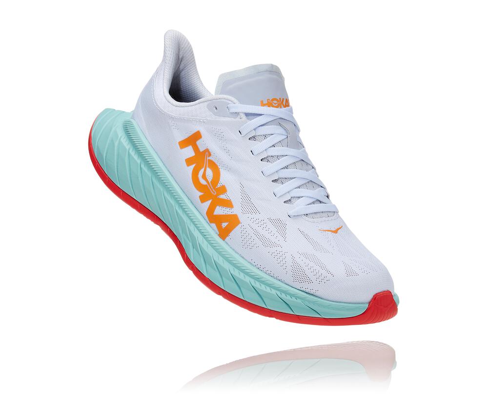 HOKA ONE ONE Carbon X 2 for Men - WHITE / BLAZING ORANGE