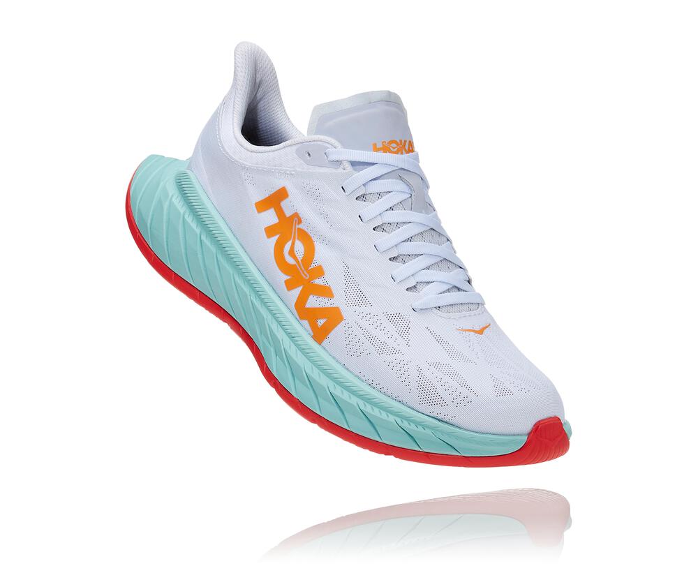 HOKA ONE ONE Carbon X 2 for Women - WHITE / BLAZING ORANGE