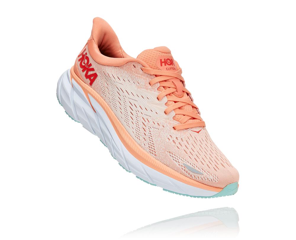 HOKA ONE ONE Clifton 8 for Women - CANTALOUPE / SILVER PEONY