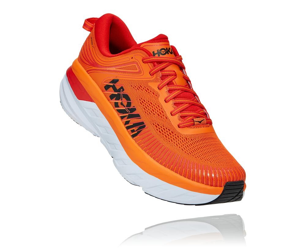 HOKA ONE ONE Bondi 7 for Men - PERSIMMON ORANGE / FIESTA