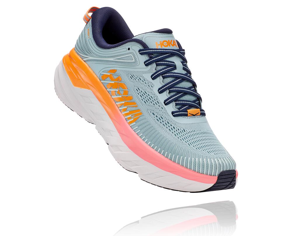 HOKA ONE ONE Bondi 7 for Men - BLUE HAZE / BLACK IRIS